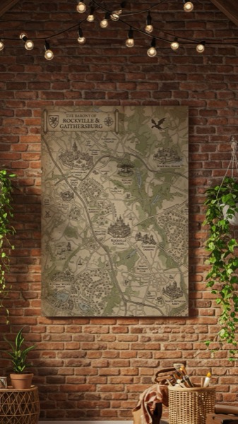 Fantasy map framed print - transform your neighborhood into a realm of adventure