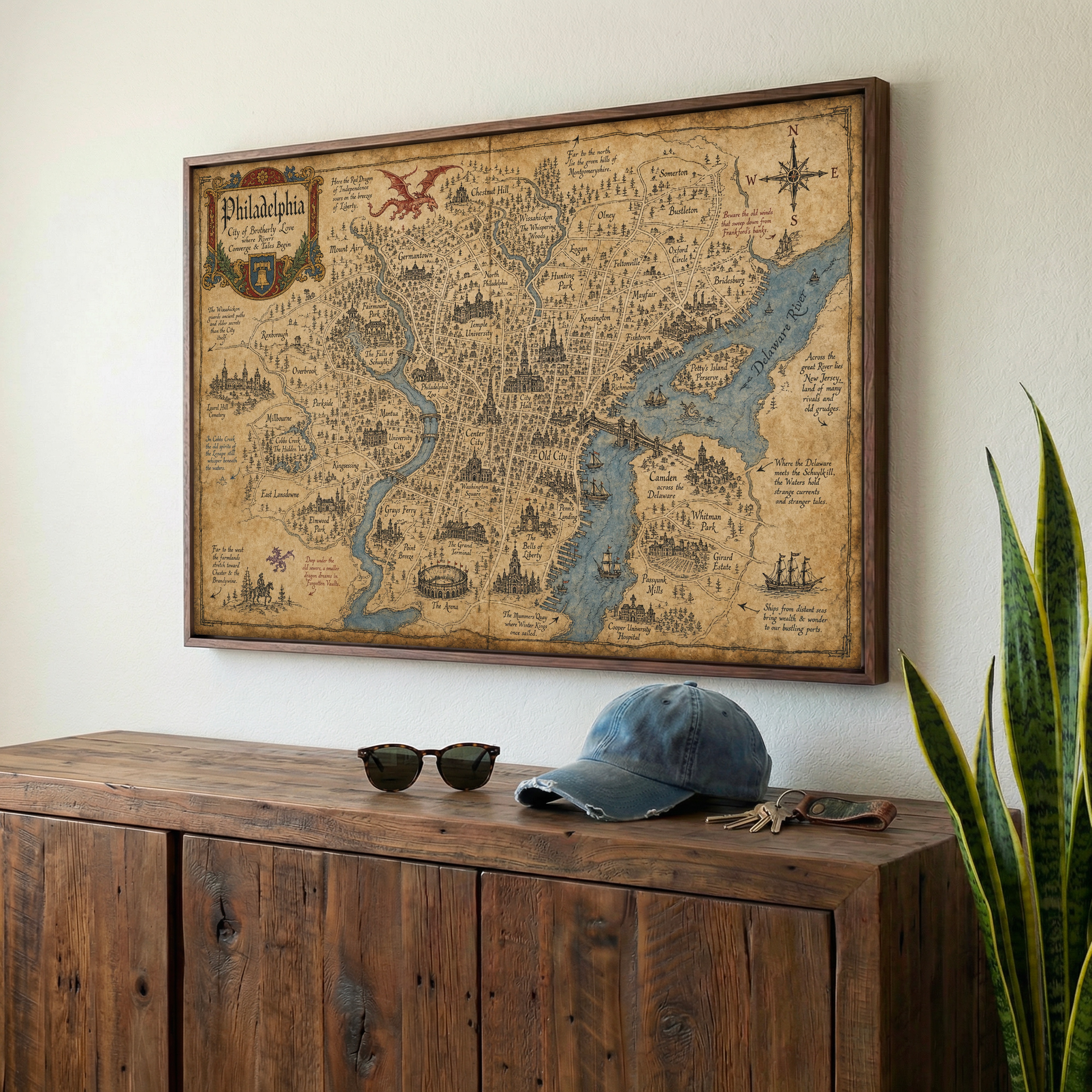 Fantasy map framed print - transform your neighborhood into a realm of adventure